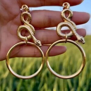 Serpenti Gold Snake Hoop Earrings